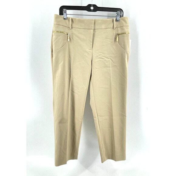 NWT Women's Chaus NY Crop Khaki Pants Zipper Pockets Mid Rise Size 6 - Picture 1 of 13
